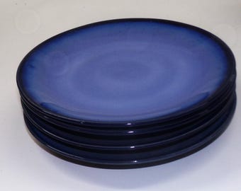 Set of 4 Sango 'Nova Blue' Salad Plates