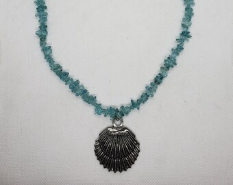 Blue Quartz Shell Necklace