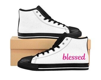 Blessed Hot Pink Women's High-top Sneakers