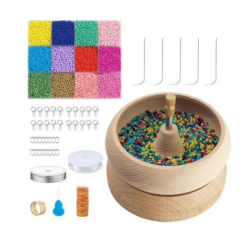 Bead Spinner Tool With 5 Curved Needles Bead Stringing Kit Etsy