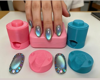 Herramienta magnética para uñas con cuentas de vidrio, imán giratorio para uñas para esmalte de gel de ojos de gato, uñas DIY y salón