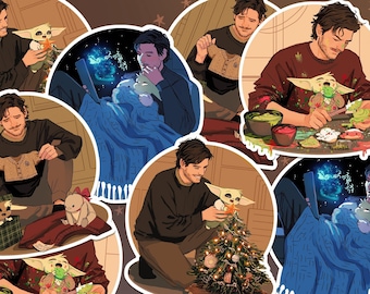Din and Son Christmas Stickers - Weatherproof