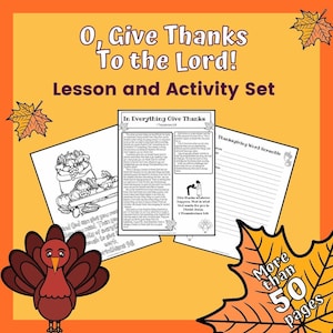 O, Give Thanks to the Lord! Children&#39;s Lesson & Activity Set /Printable, Sunday school, Children&#39;s Church, Christian Classroom, Thanksgiving