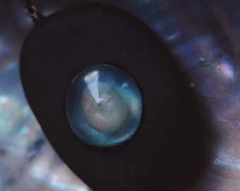 Urchin Cove / Black Ceramics Pendant with Urchin Test