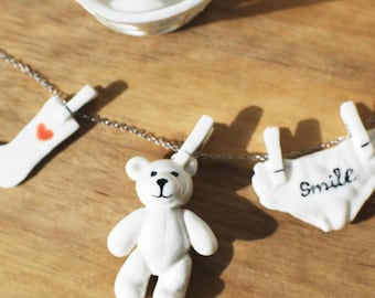 La Grande Lessive / Porcelain Necklaces