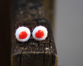Strawberries / Porcelain stud earrings
