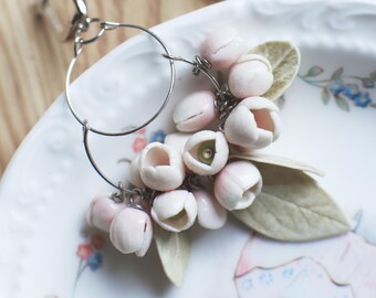 Bloom Boom / Porcelain Flower Chandelier Earrings