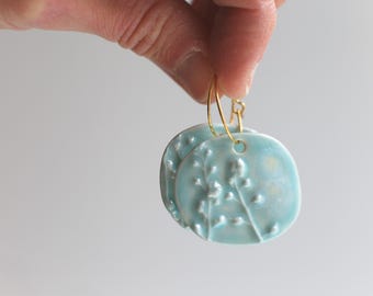 Dusk and Dawn / Porcelain Transformer Hoop Earrings
