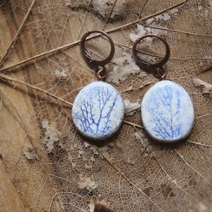 Seaweed Grove / Ceramic Earrings with Algae Imprints image 3