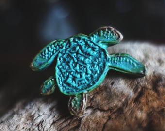 Broche Tidewalker / Porcelaine patinée