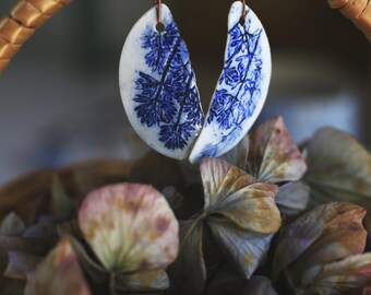 Blue Grasses / Porcelain Jewellery Set