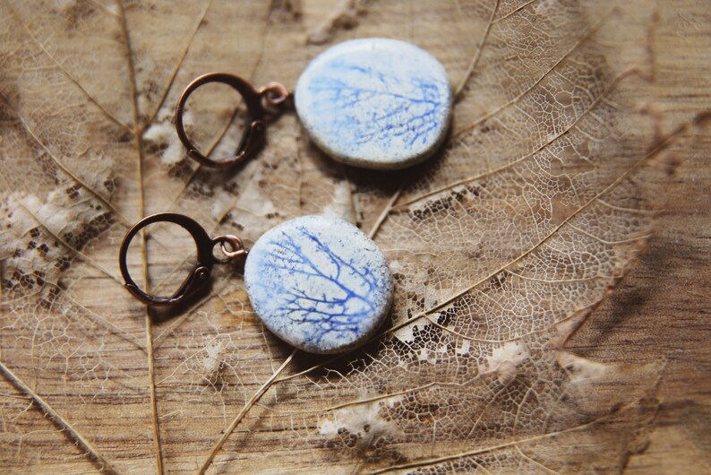 Seaweed Grove / Ceramic Earrings with Algae Imprints image 4