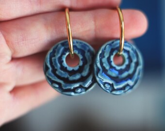 Indigo / Porcelain Transformer Earrings