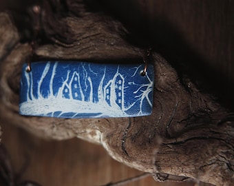 Going Home / Porcelain Cyanotype Necklace
