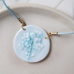 Forget-me-not / Porcelain Pendant