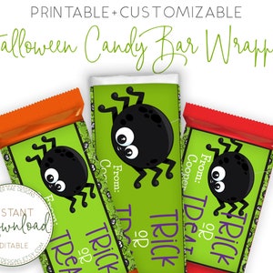 Emballage personnalisable de barre de chocolat d&#39;Halloween, emballage de barre de chocolat d&#39;enfants d&#39;Halloween, festins d&#39;Halloween d&#39;école