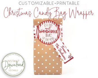 Christmas Candy Bar Wrapper - Christmas Neighbor Gift - Christmas Office Gift - Farmhouse Christmas