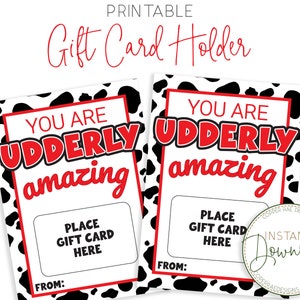 Printable Thank You Card, Restaurant Gift Card Holder, Teacher Gift Card Holder
