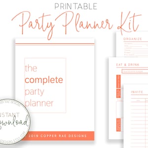 Party Planning Printable, Party Planning Kit, Birthday Party Planner, Party Organizer