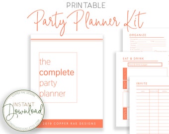 Party Planning Printable, Party Planning Kit, Birthday Party Planner, Party Organizer