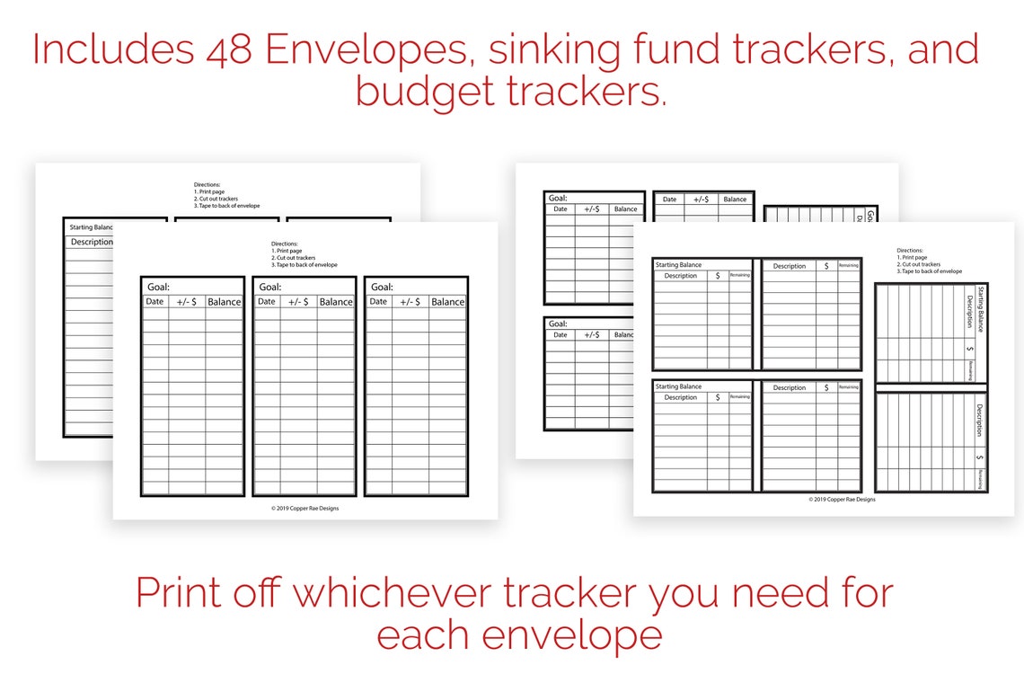Printable Sinking Fund Envelopes, Cash Envelope System, Monthly Budget ...