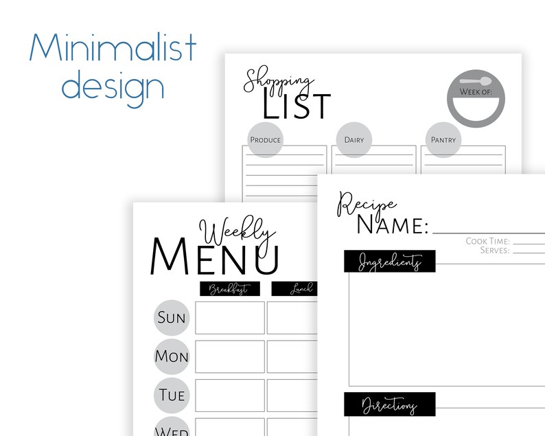Printable Meal Planner and Shopping List - Etsy