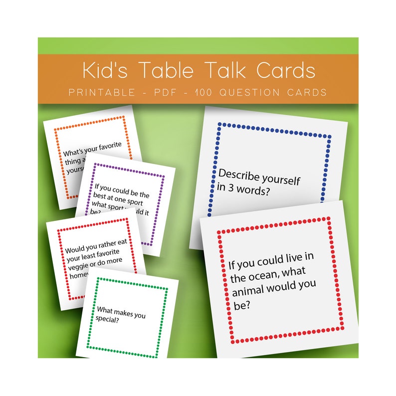 Printable Communication Starters, Young children Discussions Starters, Desk Converse, Little ones Online games image about Printable Conversation Cards referred to as Printable Communication Starters, Small children Discussions Starters, Desk Speak, Small children Online games