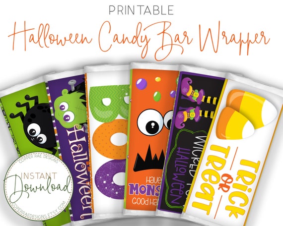 Halloween Candy Bar Wrapper, Halloween Kids Chocolate Bar Wrapper, School Halloween Treats