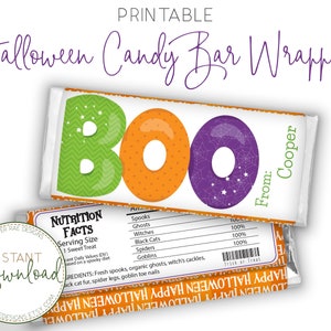 Emballage personnalisable de barre de chocolat d&#39;Halloween, emballage de barre de chocolat d&#39;enfants d&#39;Halloween, festins d&#39;Halloween d&#39;école