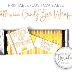 Halloween Candy Bar Wrapper - Halloween Classroom Treat - Happy Halloween - Halloween Party