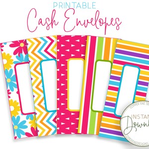 Printable Cash Envelopes for the Cash Envelope Budgeting System - 5 Designs