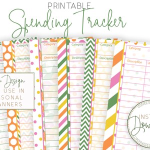 Printable Expense Tracker - Spending Tracker - Cashless Envelope System - Personal Planner Size