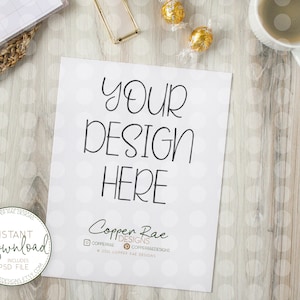 Clipboard Flat Lay - Desk Mockup - Clipboard Mockup - Letter Size Mockup