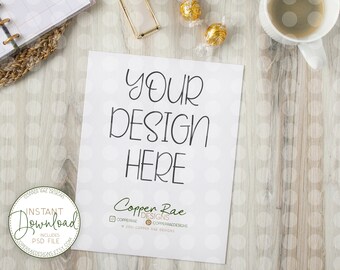 Zwischenablage flach liegend – Schreibtisch-Mockup – Zwischenablage-Mockup – Letter-Size-Mockup