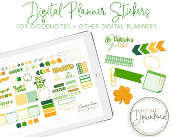 Goodnotes Sticker Kit, Digital Stickers, Goodnotes Planner, St. Patricks Day Planner Stickers, März Planner Stickers