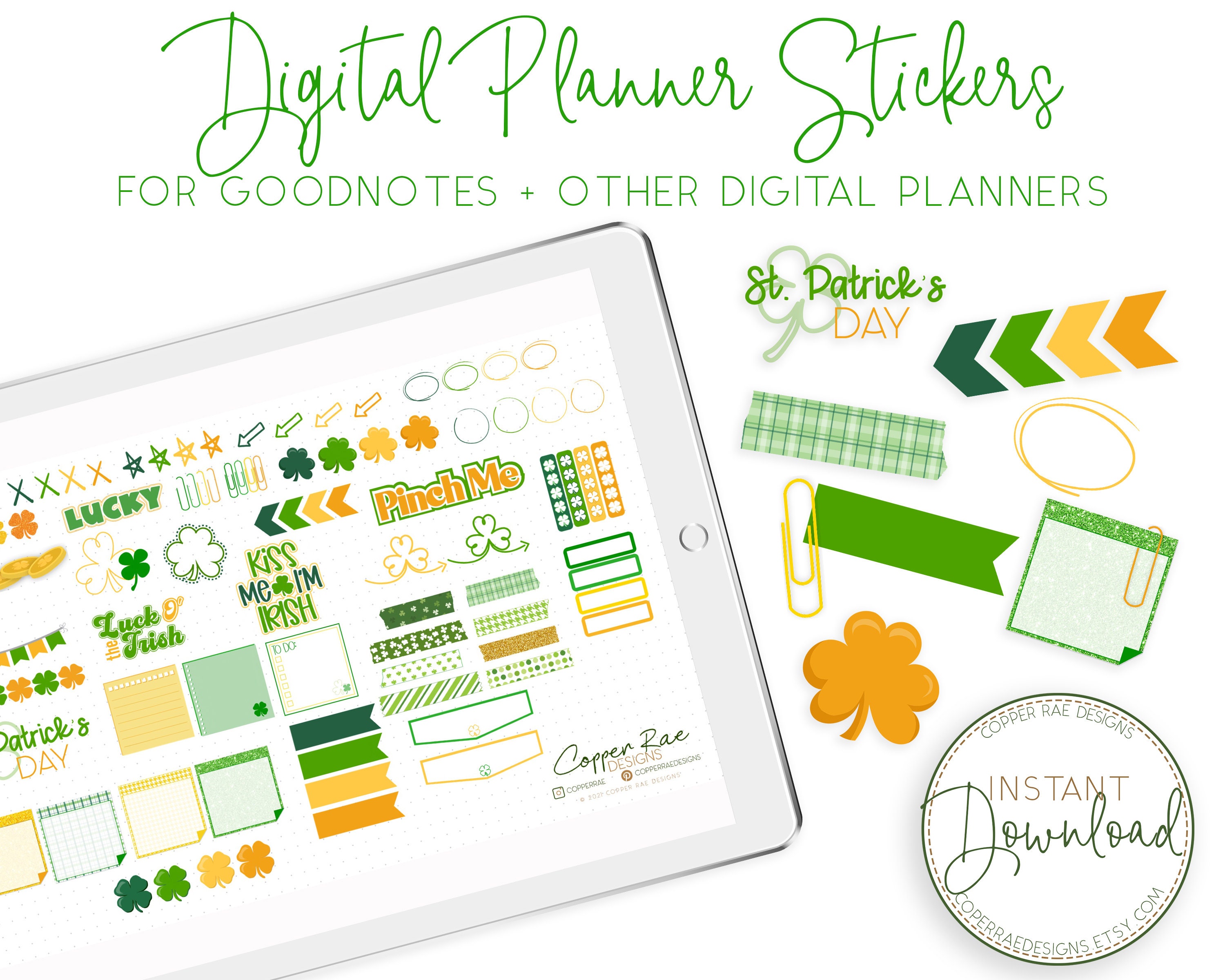 St. Patrick's March Planner Stickers
