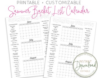DRUCKBAR Sommer Countdown Poster, Sommer Countdown, Sommer Poster, Sommer Checkliste, Sommer Poster Checkliste, EDITIERBAR