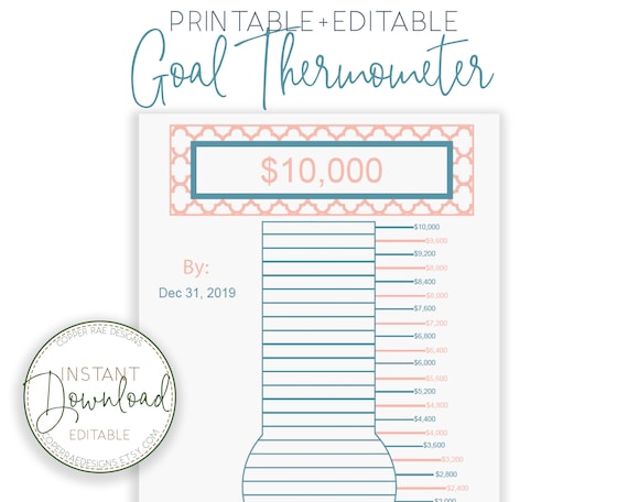 Editable Debt Payoff Tracker Savings Goal Tracker Etsy