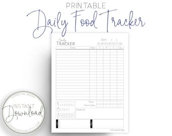 Printable Fitness Planner, Food Diary, Macro tracker, Calorie Tracker, Food Tracker, Weight Loss Planner, Diet Journal, Diet Planner