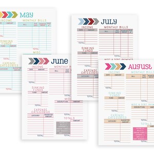 Printable Financial Planner, Monthly Budget Worksheet, Budget Planner ...