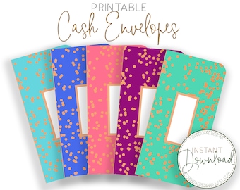 Printable Cash Envelopes for use as a Budget Planner - Set of 5