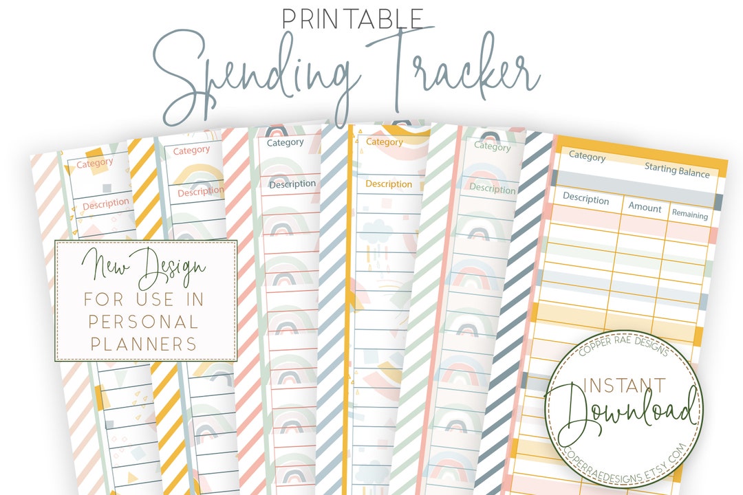Printable Expense Tracker Cashless Envelope System Spending Trackers ...