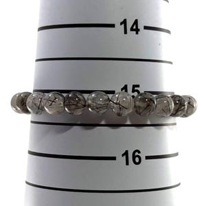 7mm Black Rutilated Quartz Stretchy Bracelet