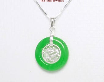 Dragon Carved Green Jade Pendant