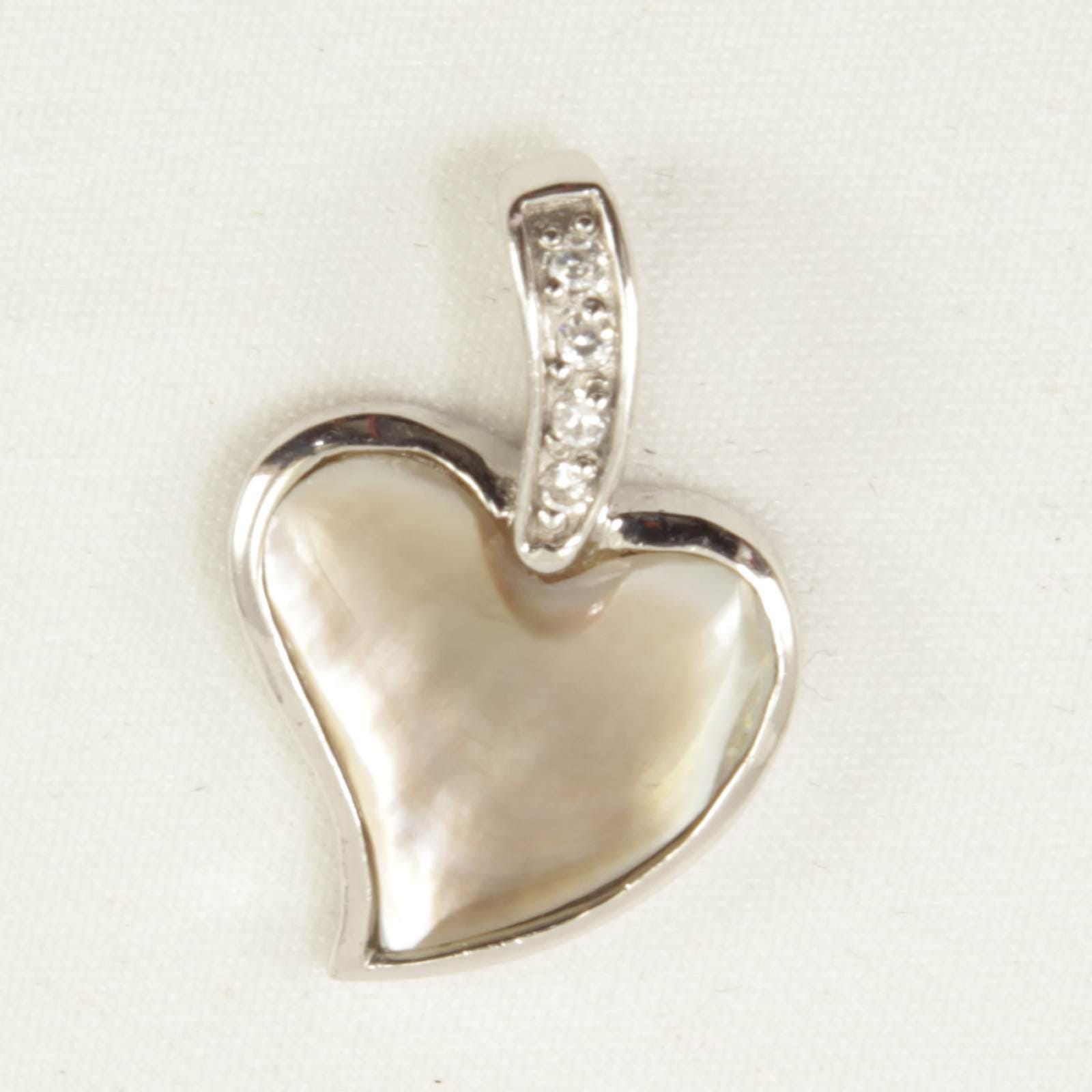 【TATIANA】(Silver925)Mother-of-Pearl Heart Pendant Necklace Brilliance Fine Jewelry Heart Mother of Pearl,Crystal,Mom