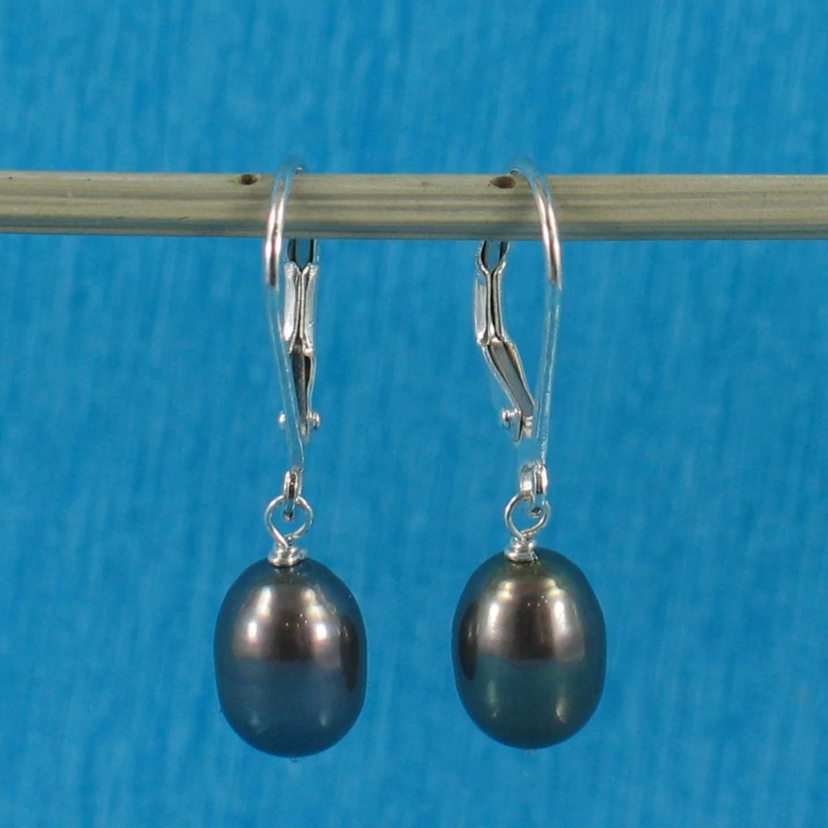 925 Sterling Silver Pearl & CZ Leverback Earrings - 6mm Continental Wire - UK Made Birthday Gift 5 thumbnail image
