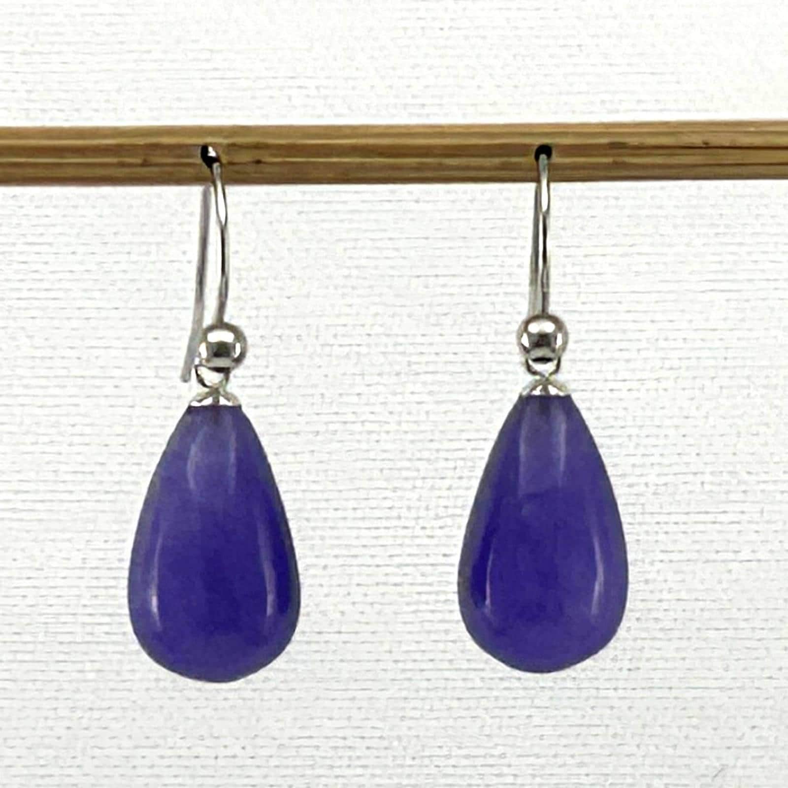 Orecchini In Giada Lavanda In Oro Massiccio 18 Carati - Italia - Foto 9