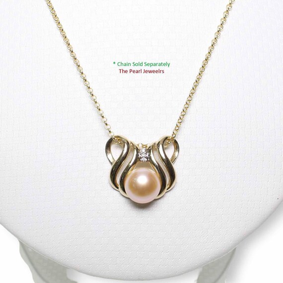 Ciondolo Quadrato In Oro Giallo 14k Con Perla Naturale Del Mare Del Sud 15-20mm | Gioiello Artigianale Unico