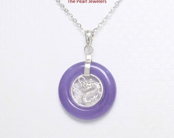Lavender Jade Dragon Pendant