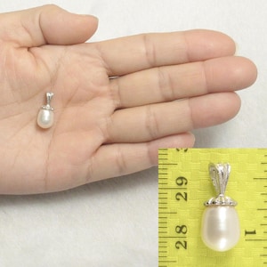 Pendentif perle blanche en argent sterling 925